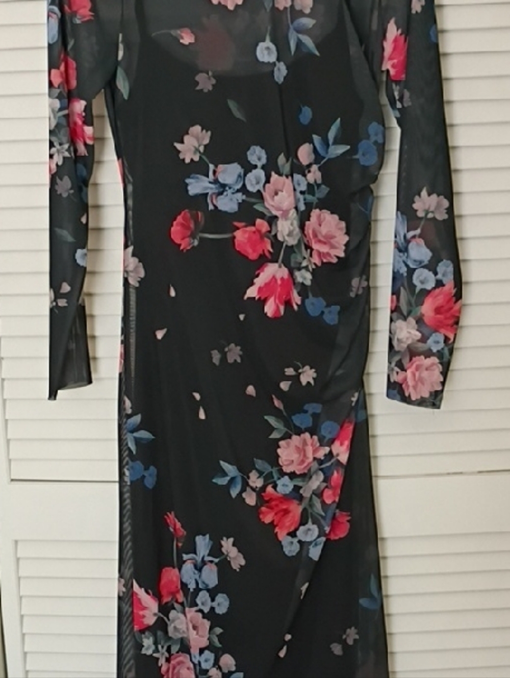 Black Floral Mesh Long Sleeve Dress Ted Baker M
